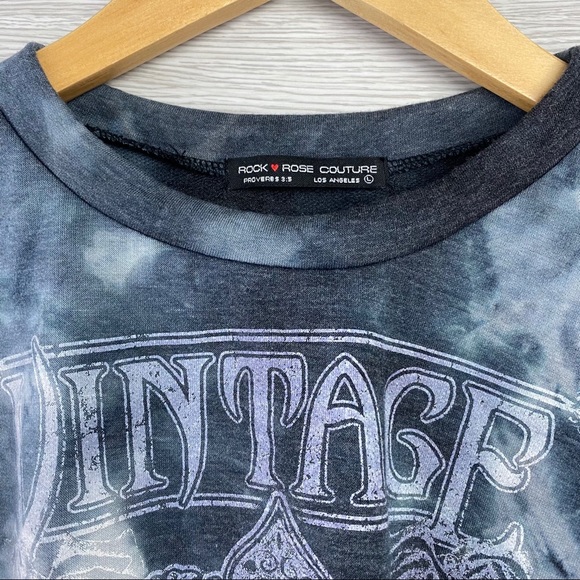 NWOT Rock & Rose Tie Die Crop Sweater with chains - Picture 5 of 6